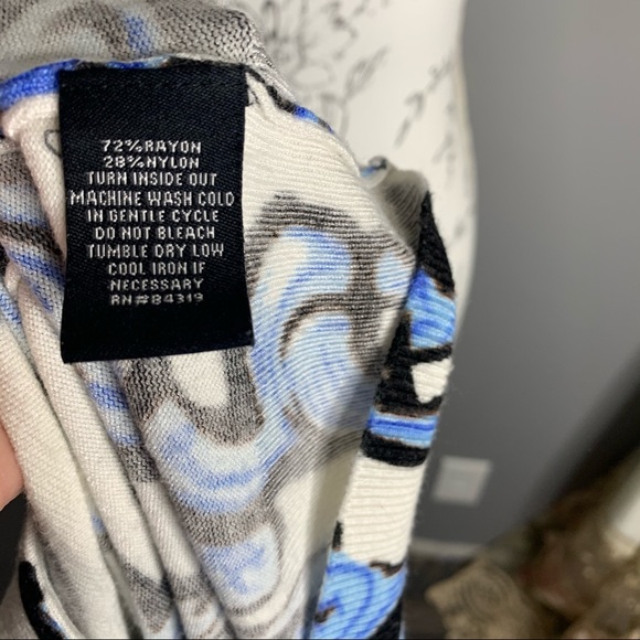 Cyrus Cardigan Sweater Cream Blue Roses XXL 2XL - Picture 4 of 4